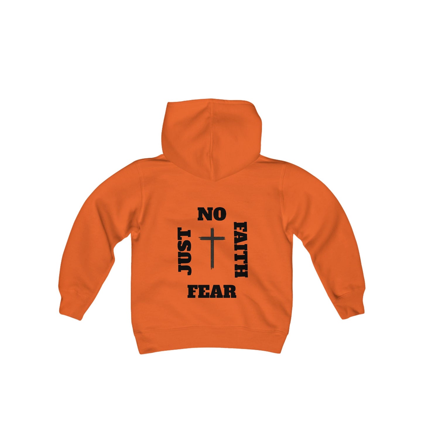 No Fear Just Faith square Youth Hoodie