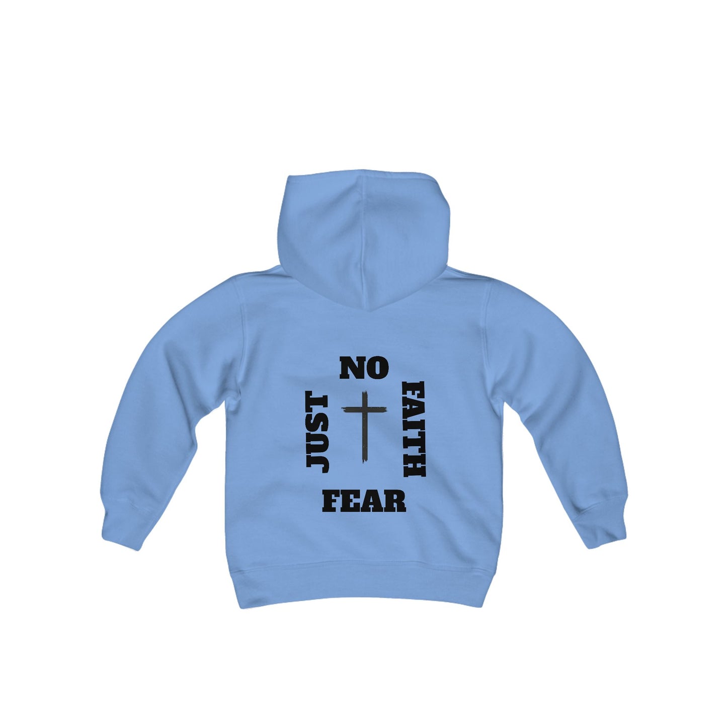 No Fear Just Faith square Youth Hoodie