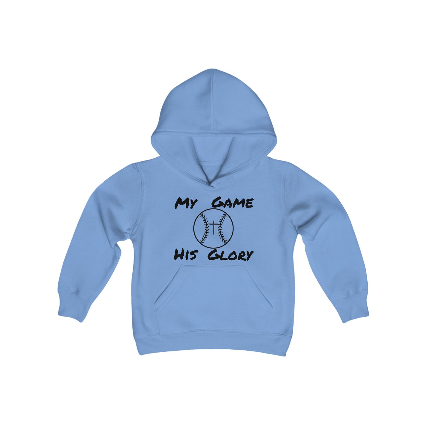 My Game His Glory Baseball Youth Hoodie