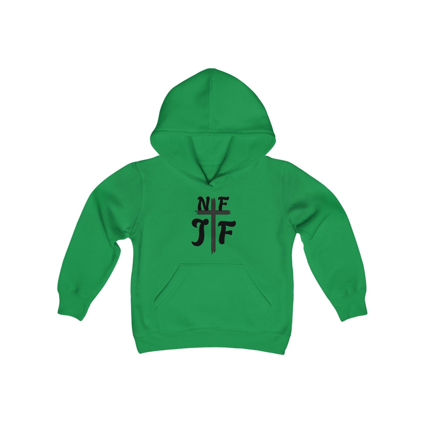 No Fear Just Faith square Youth Hoodie