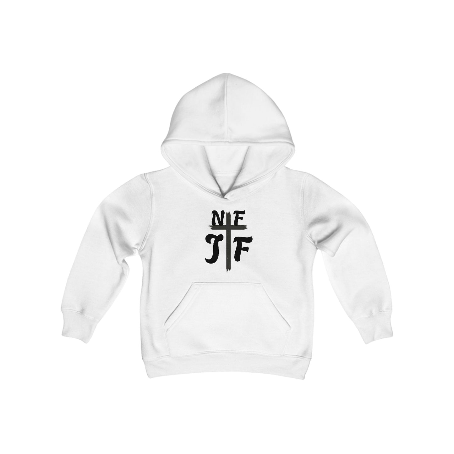 No Fear Just Faith square Youth Hoodie