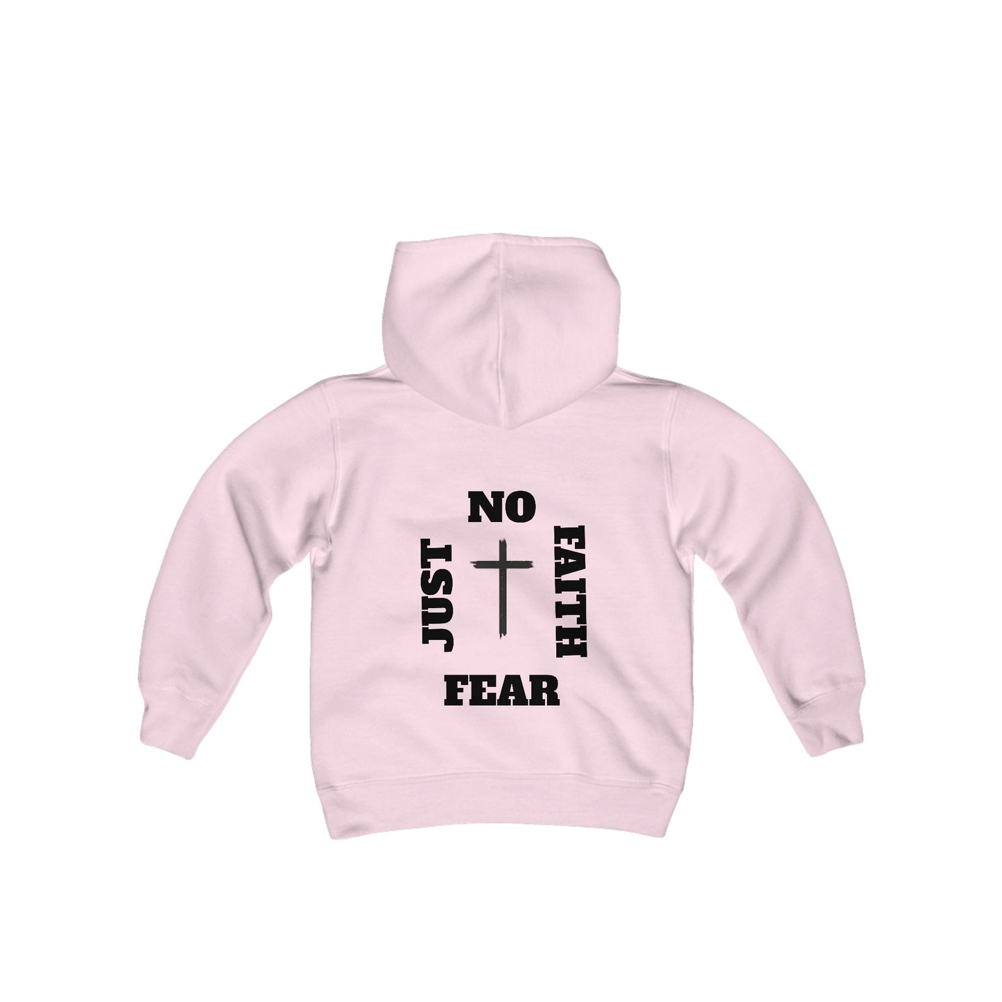 No Fear Just Faith square Youth Hoodie