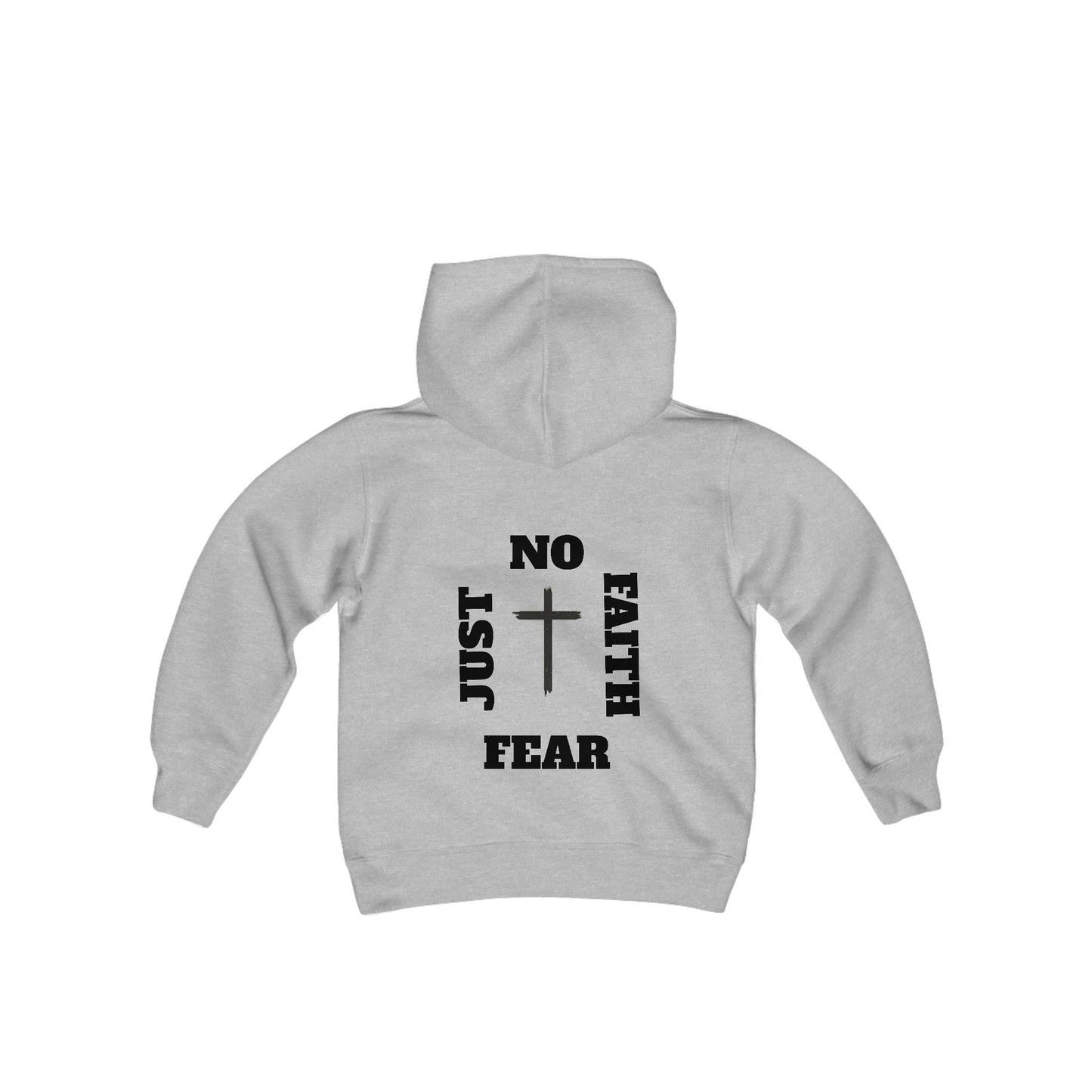 No Fear Just Faith square Youth Hoodie
