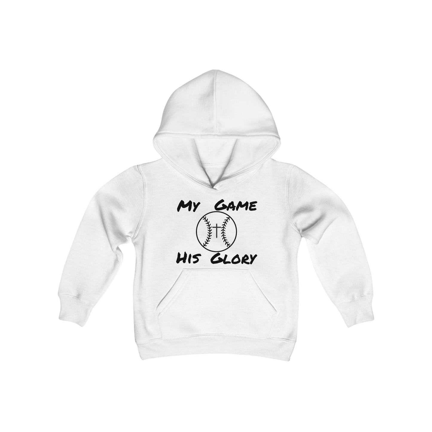 My Game His Glory Baseball Youth Hoodie
