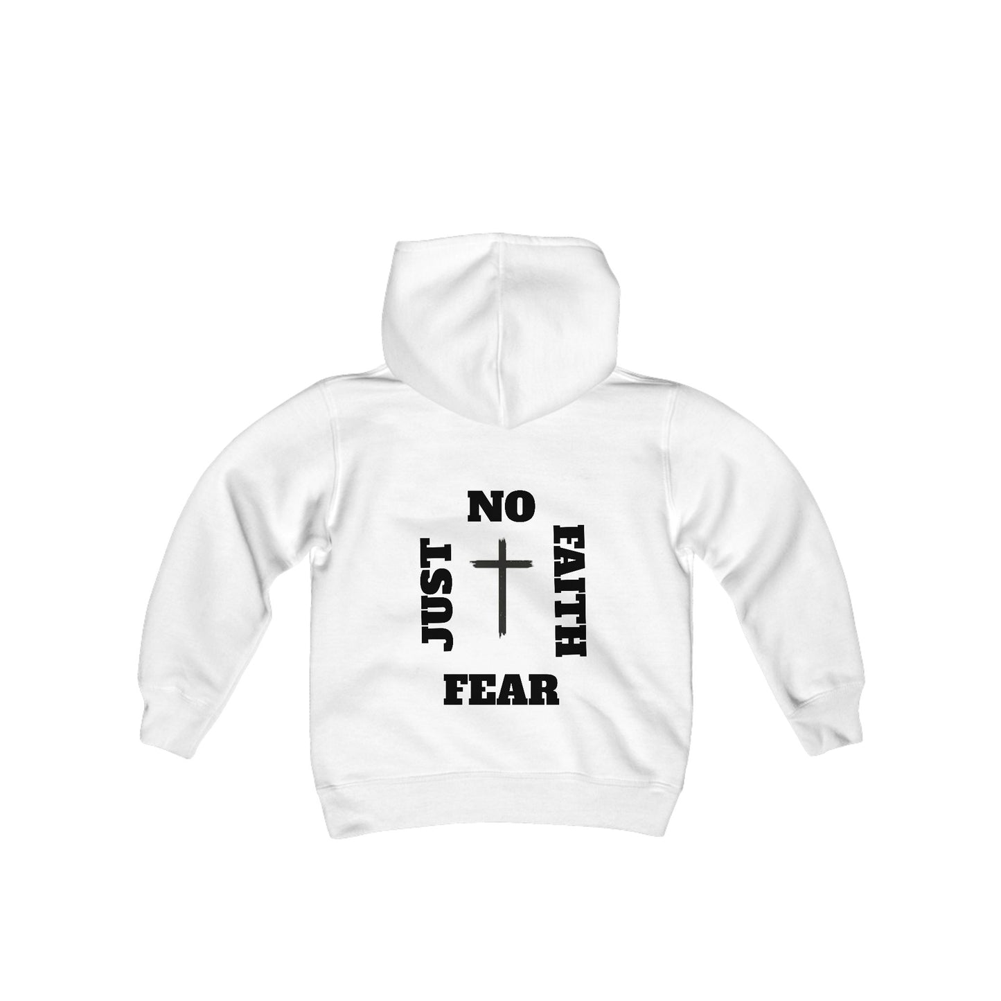 No Fear Just Faith square Youth Hoodie