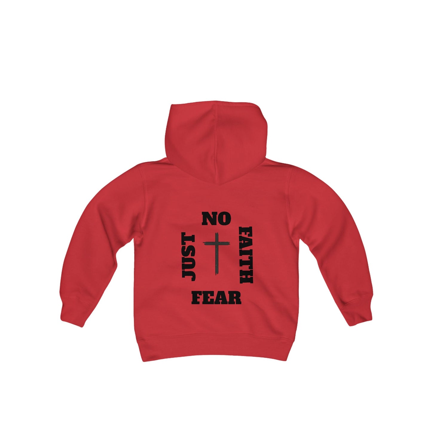 No Fear Just Faith square Youth Hoodie