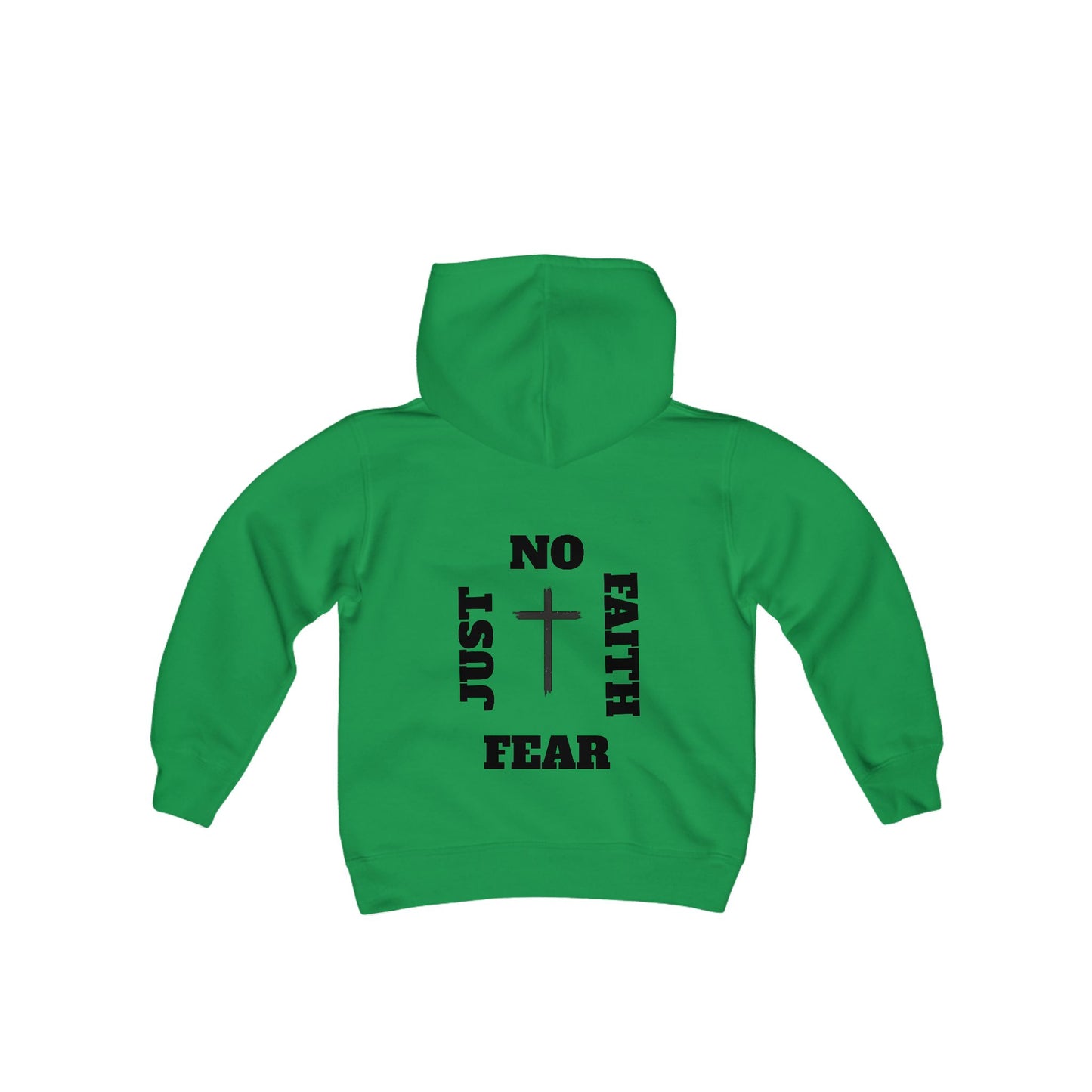 No Fear Just Faith square Youth Hoodie