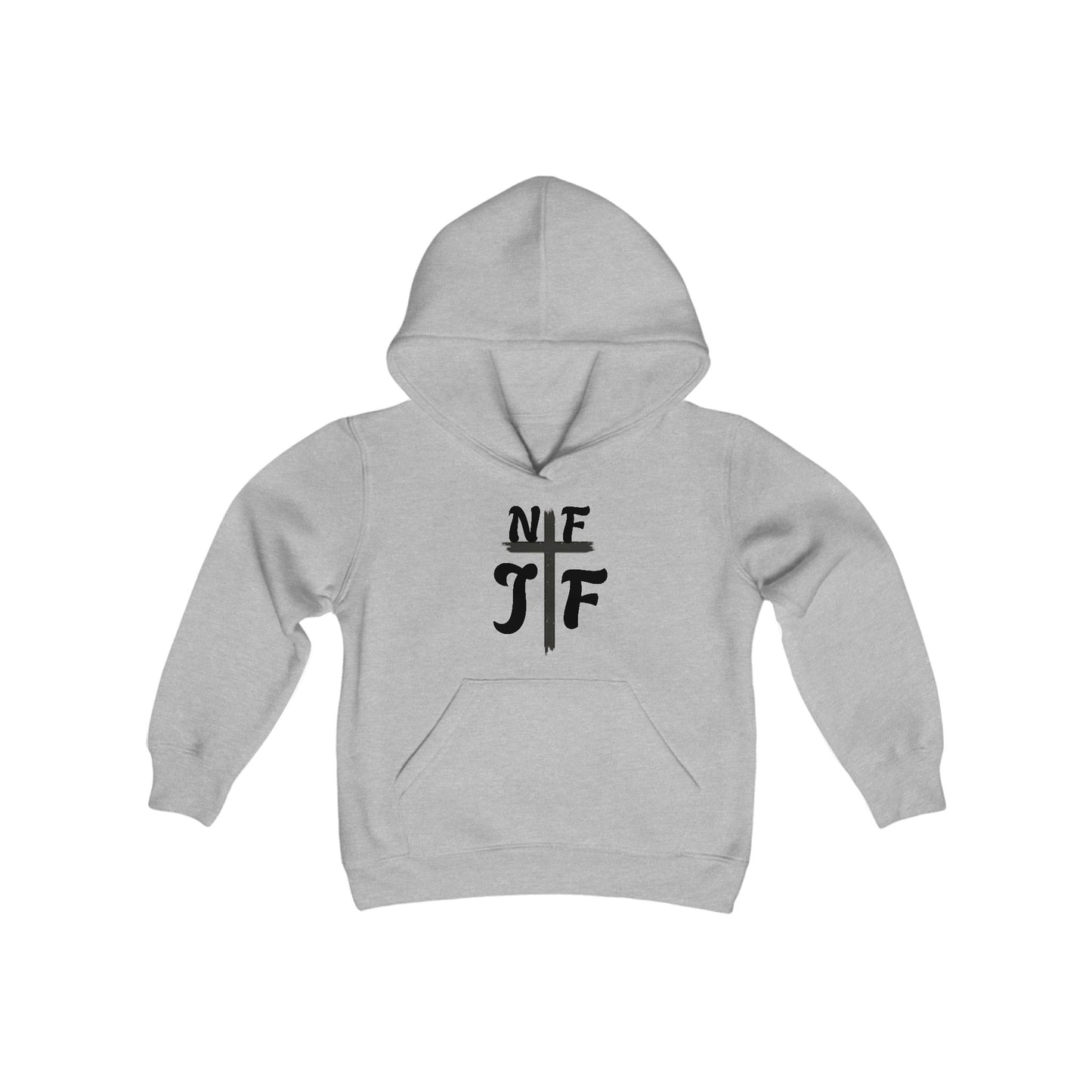 No Fear Just Faith square Youth Hoodie